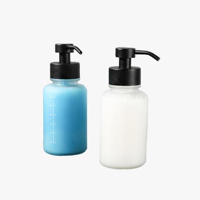 Bulk sale 350ml frosted glass soap dispenser with black pump for liquid lotion 