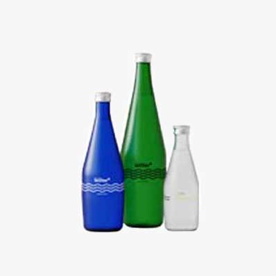 Factory price 750ml glass sparkling water bottle with caps wholesale