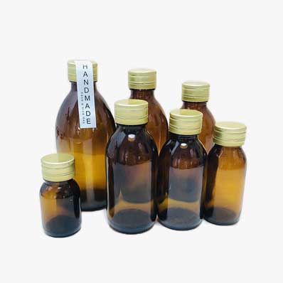 Pharmacy Bottles 125ml amber glass syrup bottles with ropp caps