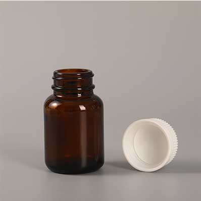 Wholesale 60ml small amber glass vitamin bottles with plastic caps