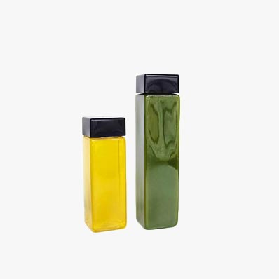 Wholesale clear square 500ml juice drinking plastic bottle with cap from china supplier