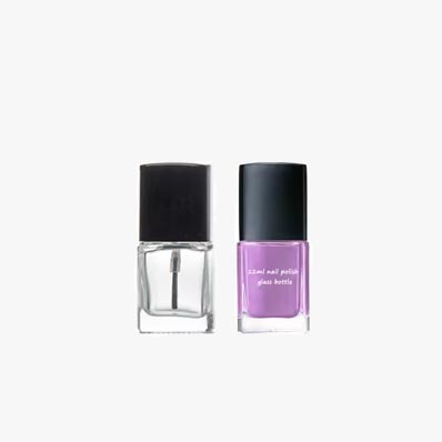 Wholesale reusable flat square 12ml glass nail polish bottles with caps