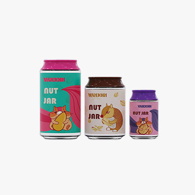 Wide Mouth Storage Containers with Screw-On Lids, Refillable BPA Free Empty PET can Jars for Dry Goods Peanut Cookies Candy