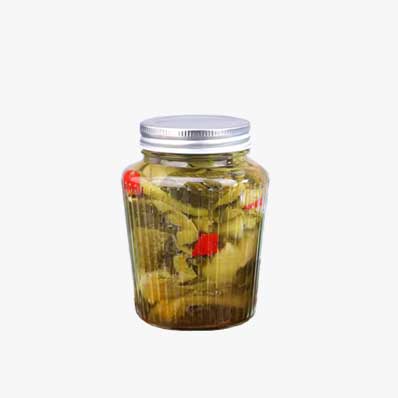 Wholesale wide mouth 500ml small glass pickle storage jars with metal screw lid