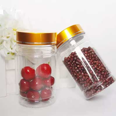 Eco friendly 250ml clear pla food storage jar with metal lid and liner bulk