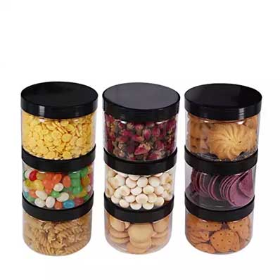 Food grade clear round 100ml/120ml/250ml/500ml plastic pla jars with lids