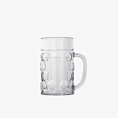 Wholesale reusable clear 150ml 550ml plastic beer mug with handle bulk