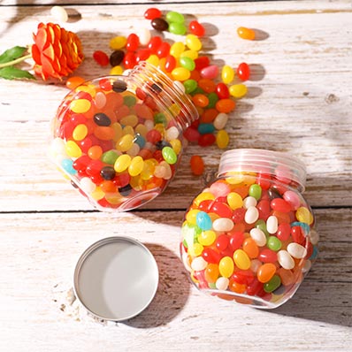 RW Base 16 oz Round Clear Plastic Candy and Snack Jar - with Silver  Aluminum Lid - 3 3/4 x 3 3/4 x 3 - 100 count box