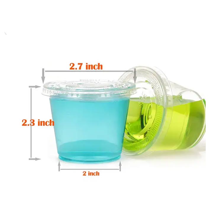 BPA Free clear disposable 4oz plastic condiment cups with lids bulk