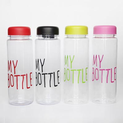 Wholesale custom printing clear plastic drinking bottles with lids bulk