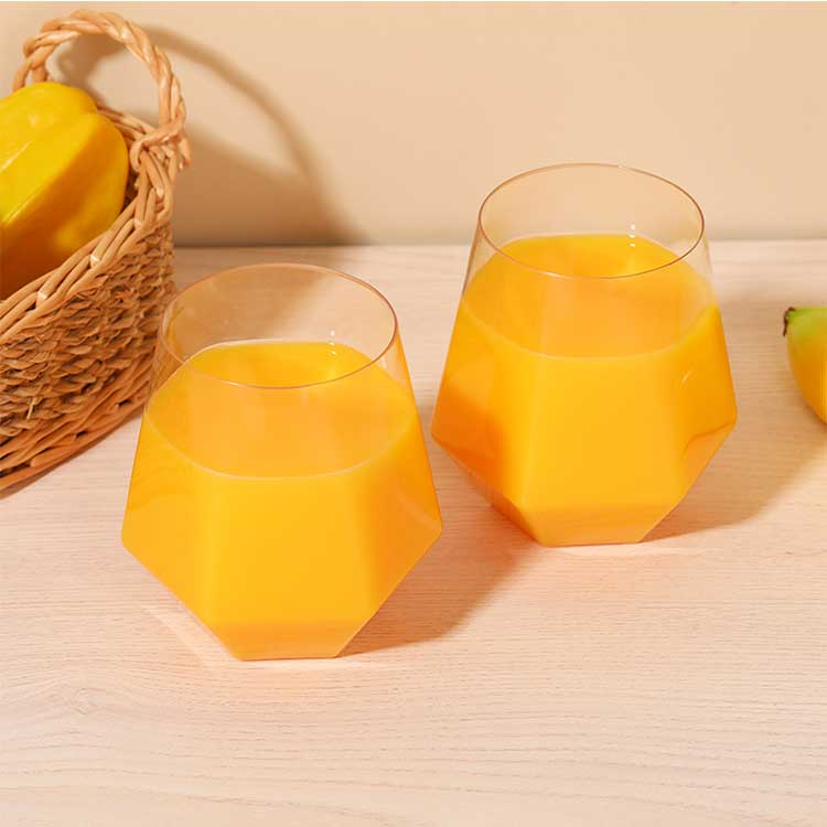 Wholesale unbreakable tumlber clear 350ml plastic drinking glasses for home office kitchen