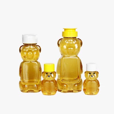 Cartoon shapes 2oz clear plastic honey bear bottles with factory price