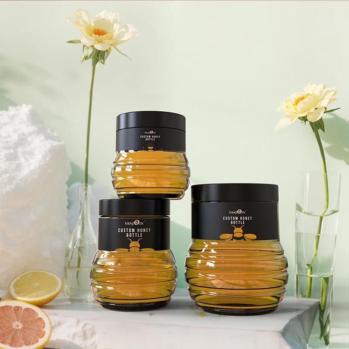 Clear Plastic Honey jar,Refillable Food Grade Honey Container With Leak Proof Caps Clear Plastic Honey jar,Refillable Food Grade Honey Container With Leak Proof Caps