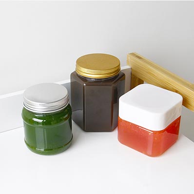 Wholesale clear mini 200g plastic jam jars with lids in stock