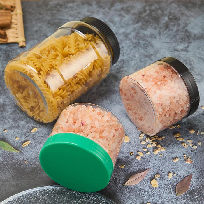 Clear Storage Container, Leakproof Plastic jars for kitchen, Empty Round Slime Container, Cosmetic Jars for Storing Dry Food, Peanut, Spice, Cookie, Candy Clear Storage Container, Leakproof Plastic jars for kitchen, Empty Round Slime Container, Cosmetic Jars for Storing Dry Food, Peanut, Spice, Cookie, Candy