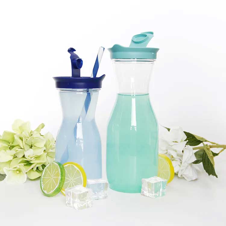 Wholesale cheap price 1L juice carafe plastic juice jug with lid