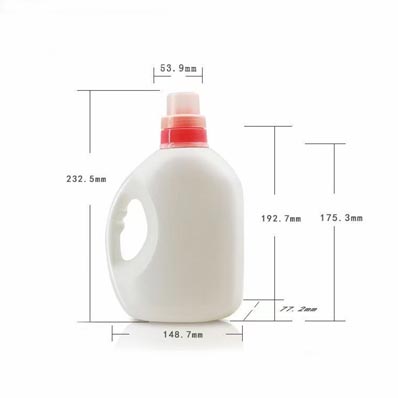 Custom size and label 1L 2L HDPE plastic laundry bottles with screw caps for detergent