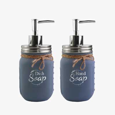 Wide mouth 500ml plastic mason jar soap dispenser with lid and custom color