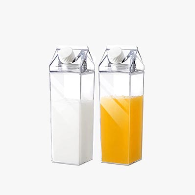 Wholesale clear 1000ml plastic milk carton bottle for milk drinks