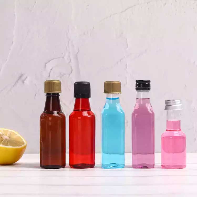 Wholesale 100% recycled 100ml clear plastic pcr bottles with caps for juice