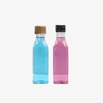 Wholesale 100% recycled 100ml clear plastic pcr bottles with caps for juice