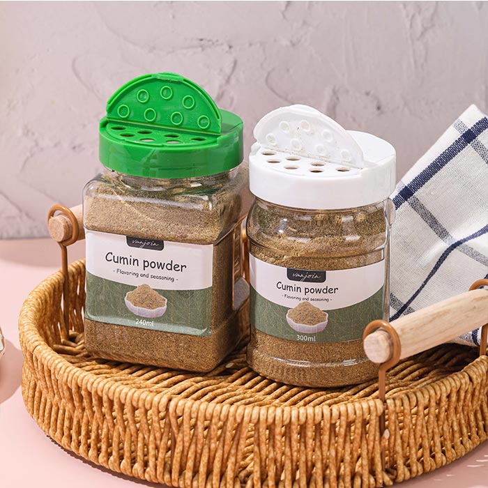 BPA Free Plastic Pepper Powder Jar, Small Grip jar, Clear and Safe Plastic Bottle Containers with Shaker Lids for Storing Spice, Herbs and Seasoning Powders