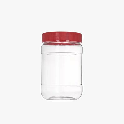 Food grade cylinder clear 32oz PET plastic pickle jar with lid bulk