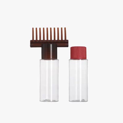 Multi-colored resuable 120ml plastic root comb bottle for hair oil