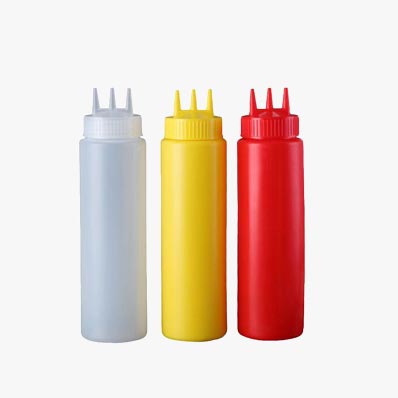 Custom color and label small 8oz plastic sauce squeeze bottles with caps