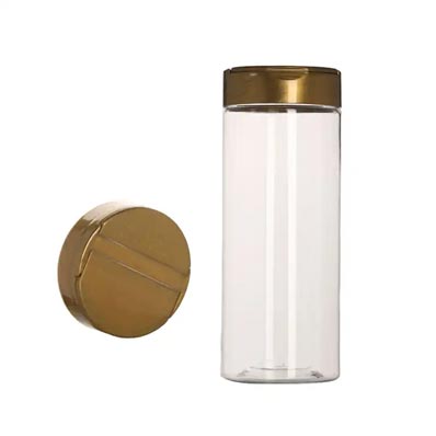 Cylinder Container with Flip Top Lid, Clear