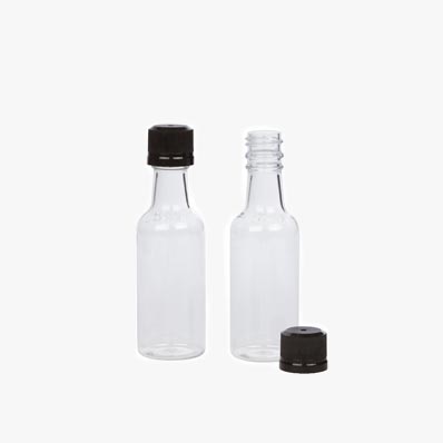 Wholesale mini 50ml empty plastic shot bottles with caps for liquor