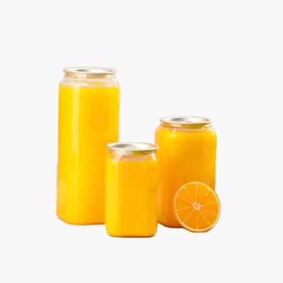 Hot sale clear square 8oz plastic soft drink cans with sealing machine