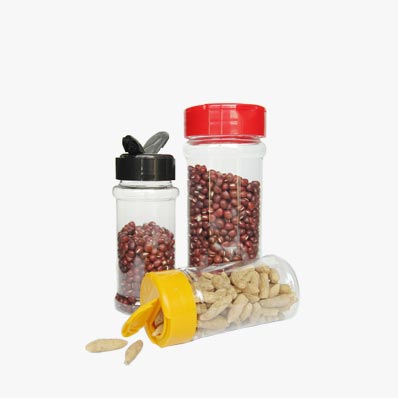 Bulk sale clear round 3oz plastic spice jars with lids and liner