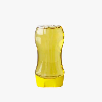 Clear 12oz plastic squeeze honey bottles with flip top cap bulk