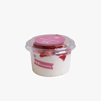 Wholesale clear small 150ml disposable plastic sweets cups with lids and spoon