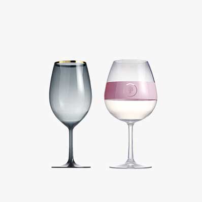 Wholesale custom logo 620ml/690ml plastic water goblets with gold rim