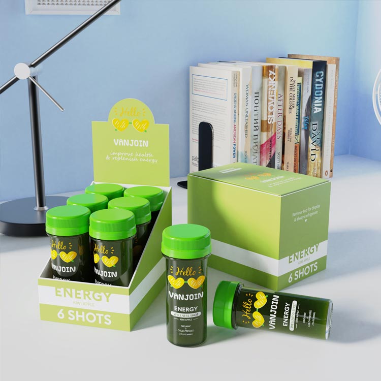 Empty Clear Glass 60ml 2OZ Mini Ginger Shot Packs Beverage Smoothies Pure Orange Juice Screen Printed Tequila Bottles Containers