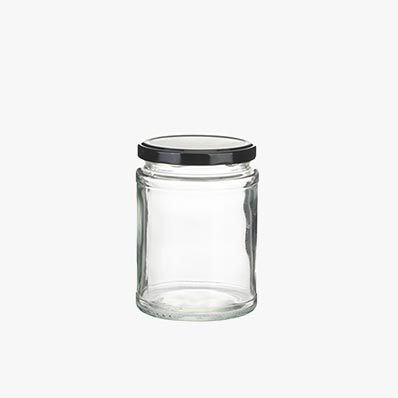 Wholesale clear round wide mouth 450ml straight side canning jar with lug lid for food storage