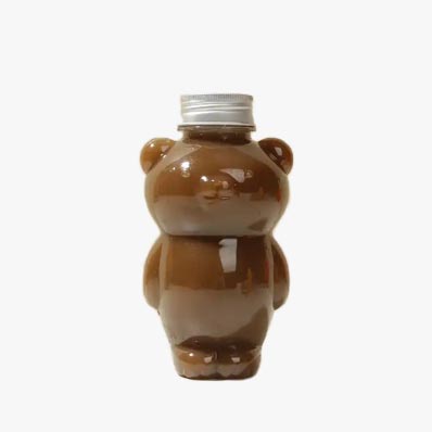 BPA free 350ml plastic teddy bear juice bottles with straw for China supplier